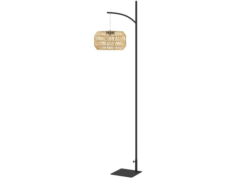  Lampadaire solaire d'extérieur 44x32x178 cm style bohème métal noir et jaune  - Conforama A