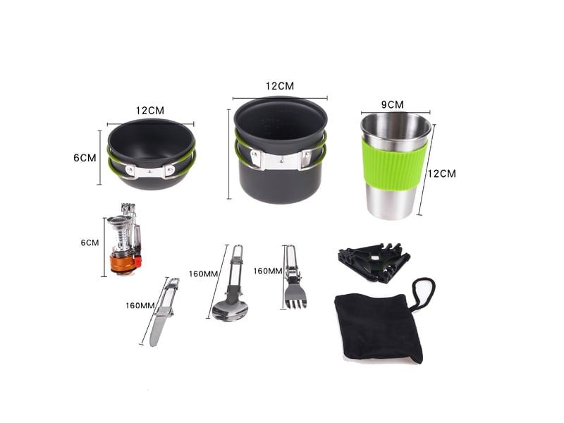  Kit de casseroles camping 9 pièces – ustensiles de cuisine en aluminium durable  - Conforama B