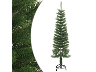 Sapin de noël artificiel, arbre de noël mince avec support 150 cm pe