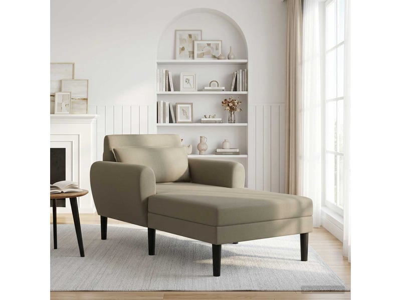  Vidaxl chaise longue kaki velours granuleux  - Conforama B