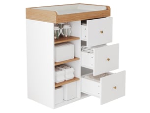 Commode 3 tiroir(s)      coloris blanc largeur 82 cm