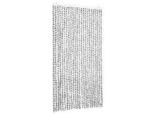 Rideau anti-mouches, moustiquaire gris clair et gris foncé 100x200cm chenille cf43537
