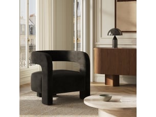 Fauteuil fixe <strong>PREMIUM INTERIORS</strong> <strong>CF18VCN</strong> Velours noir vendu A l'unité