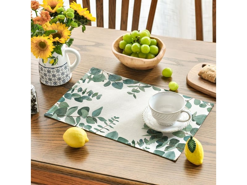  Lot de 6 sets de table d'été en eucalyptus - décoration de table de cuisine - décoration intérieure - vacances- 30 x 45 cm  - Conforama B