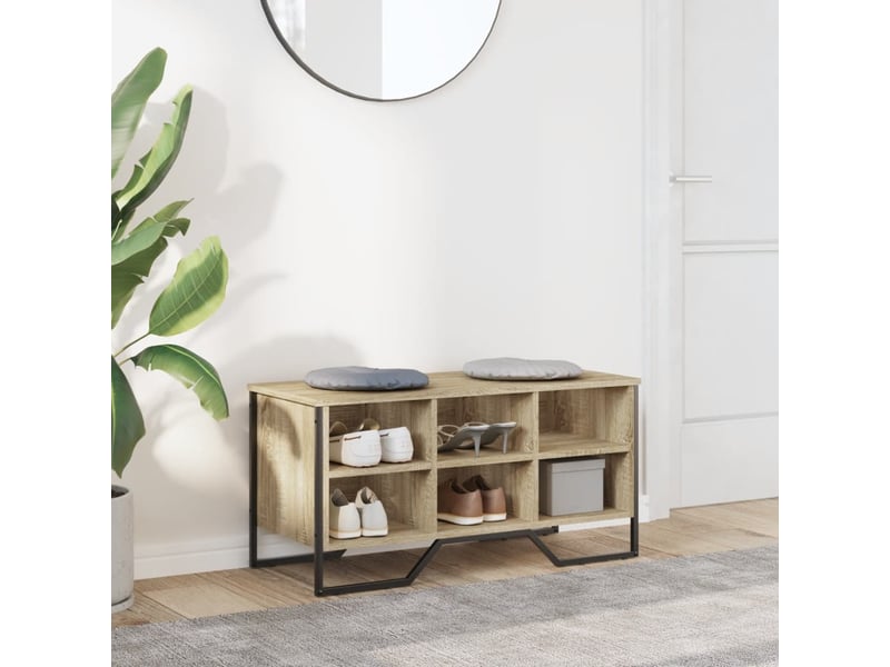  Meuble à chaussure, armoire à chaussures chêne sonoma 90x38x45,5 cm  - Conforama C