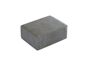 Pouf en velours côtelé gris repose-pieds pour salon 70x95x40 cm
