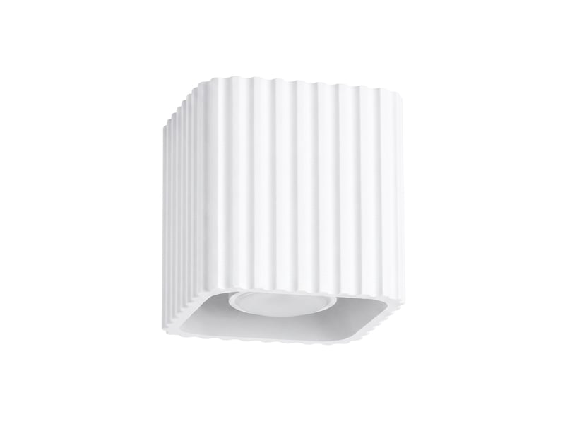  Plafonnier riff 1 blanc gu10 aluminium moderne 10x10x10cm SL.3029 - Conforama A