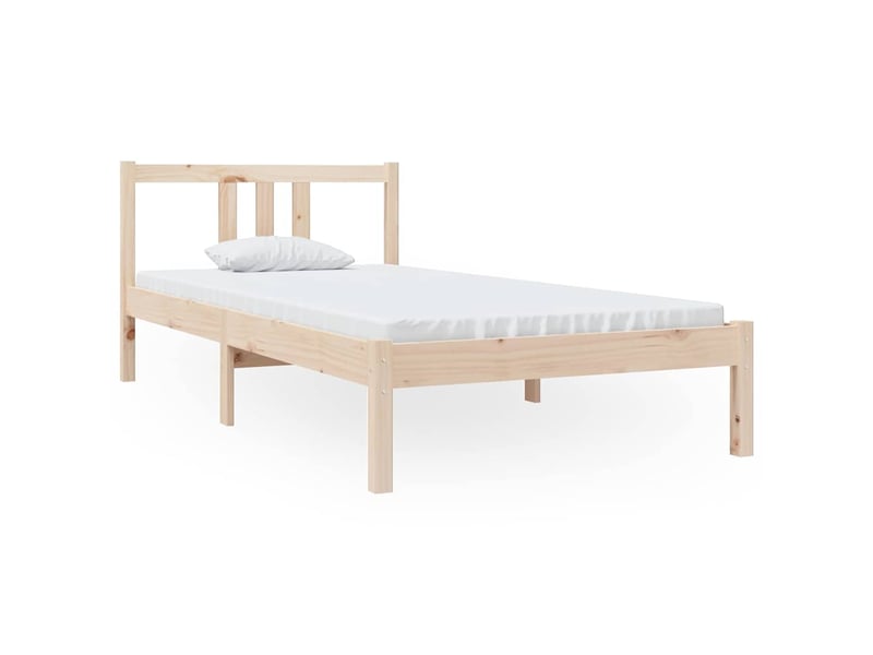  Lit simple- lit adulte -  cadre de lit sans matelas bois massif 90x190 cm  - Conforama A