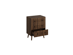 Commode 3 tiroir(s) OKWISH coloris bois foncé largeur 60 cm