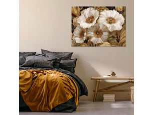 Tableau décoration murale impression sur toile fleurs glamour brun - 120x80 cm - tableau décoration murale chambre et salon