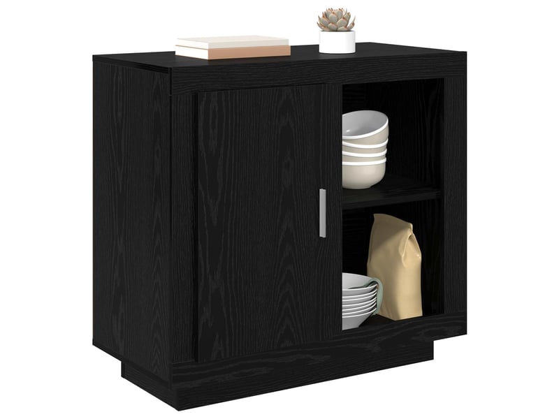  Buffet - bahut - meuble de rangement chêne noir 80 x 40 x 75 cm bois d'ingénierie  - Conforama C