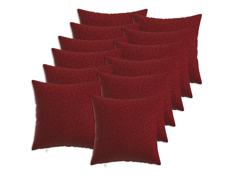  Lot de 12 coussins avec oreiller, coussins décoratifs heerlen bordeaux tissu cf50090  - Conforama B