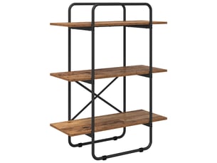 Étagère 3 niveaux, étagère de rangement 80 x 35 x 105 cm pb bois de chêne
