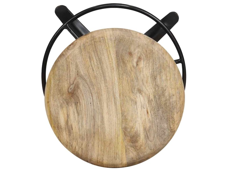  Lot de 2 tabouret de bar, chaise de bar 76 cm bois de manguier massif  - Conforama D