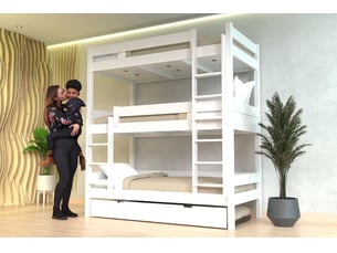 Lit superposé 80x190 cm ABC MEUBLES TRI480-LB coloris blanc