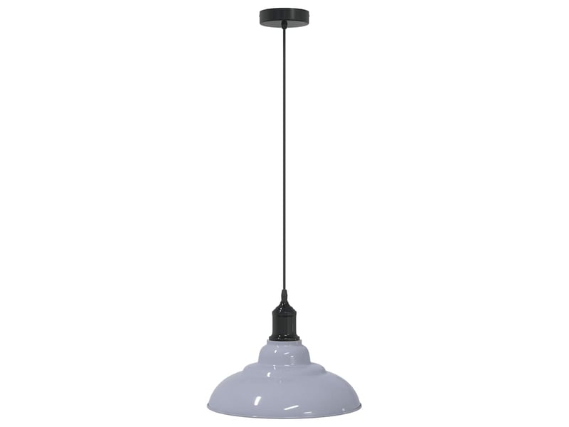  Lampe suspendue, suspension luminaire réglable hauteur e27 gris brillant ø 31cm métal  - Conforama A