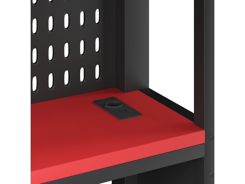  Lit mezzanine gaming 140x200 cm, bureau intégré, éclairage led, étagères de rangement, structure en métal, noir evarich - Conforama D