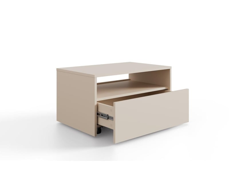  Table basse lino 80 x 50 cm - roulettes et tiroir, cachemire LINO/LAW/80x50/K - Conforama B