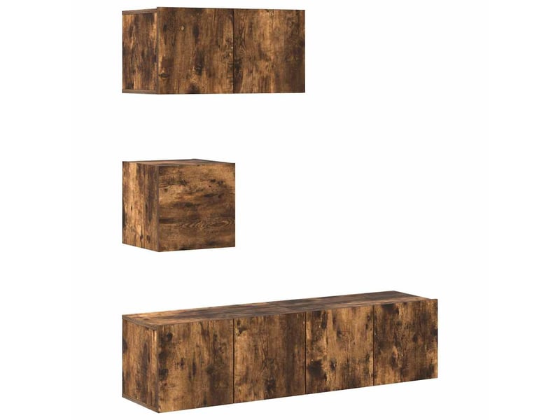  Ensemble de meubles tv 4 pcs chêne fumé bois d'ingénierie shl2111  - Conforama A