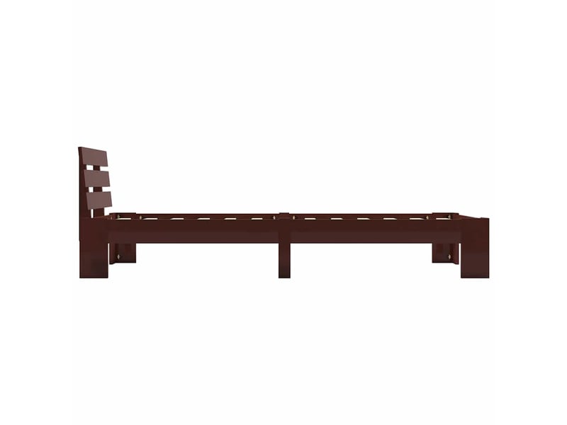  Lit simple- lit adulte -  cadre de lit sans matelas marron foncé pin massif 100x200 cm  - Conforama C