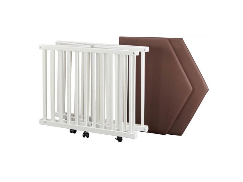  Parc bébé pliant en hetre massif blanc 84 x 143 x 75 cm 100029 - Conforama C