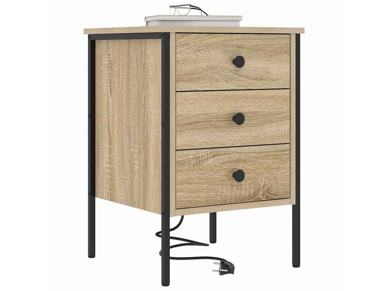  Table de chevet 2 pièces chêne sonoma 42 x 41 x 61 cm  - Conforama C