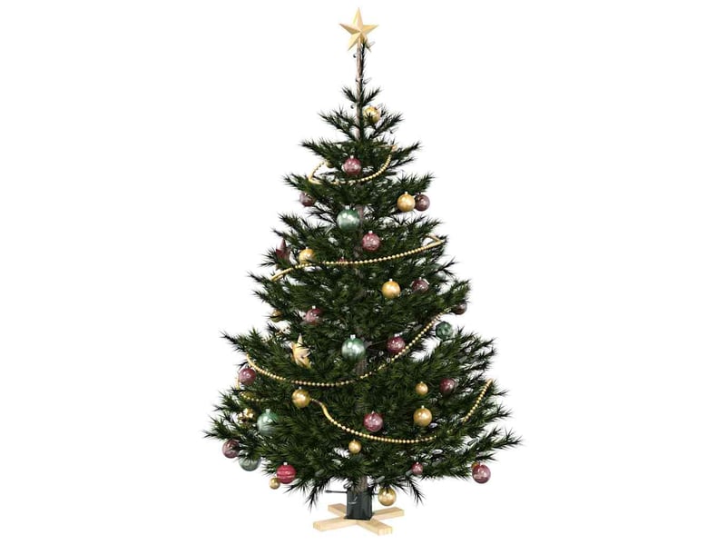  Pied de sapin de noël vert 50 x 50 x 16 cm bois de pin massif  - Conforama C