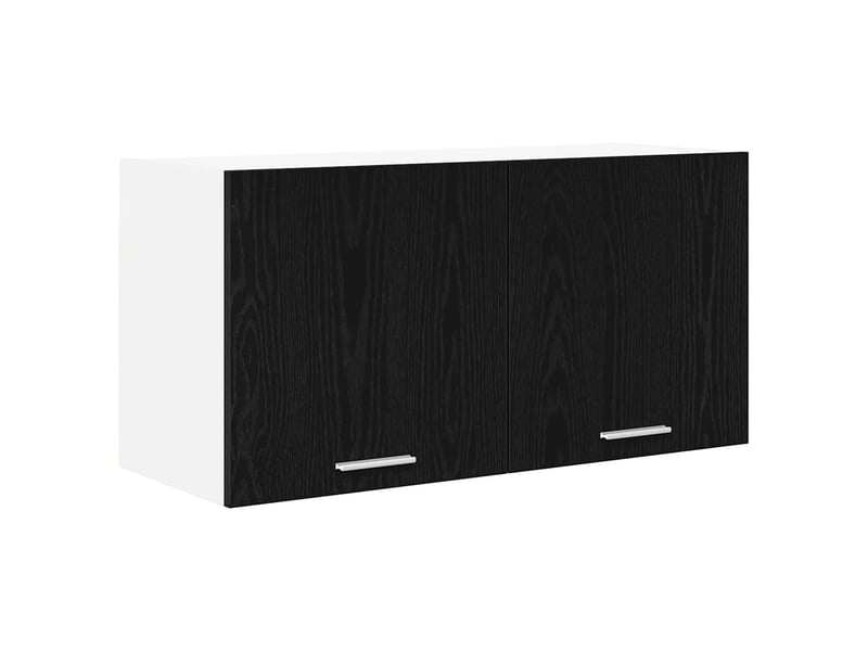  Armoire suspendue moderne rangement espace de stockage 80 x 31 x 40 cm en bois d'ingénierie chêne noir 02_0053226  - Conforama A