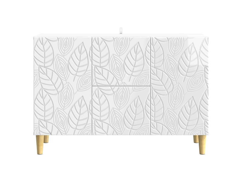 Buffet - bahut - meuble de rangement blanc brillant 89 x 34,5 x 60 cm bois d'ingénierie - Conforama E