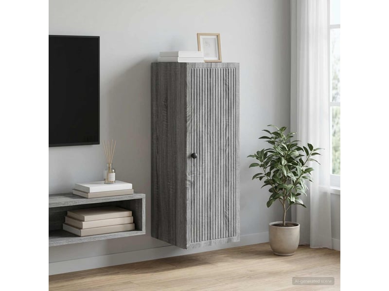  Armoire murale salon sonoma gris 33x34,5x90cm bois d'ingénierie shl8176  - Conforama B