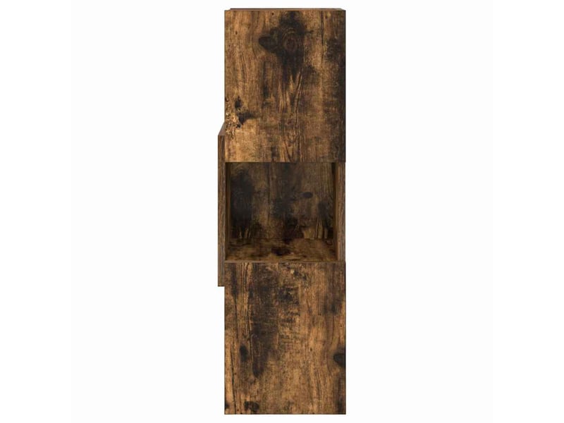  Meuble d'angle, meuble de rangement salon 25,5x25x80cm bois d'ingénierie chêne fumé  - Conforama E