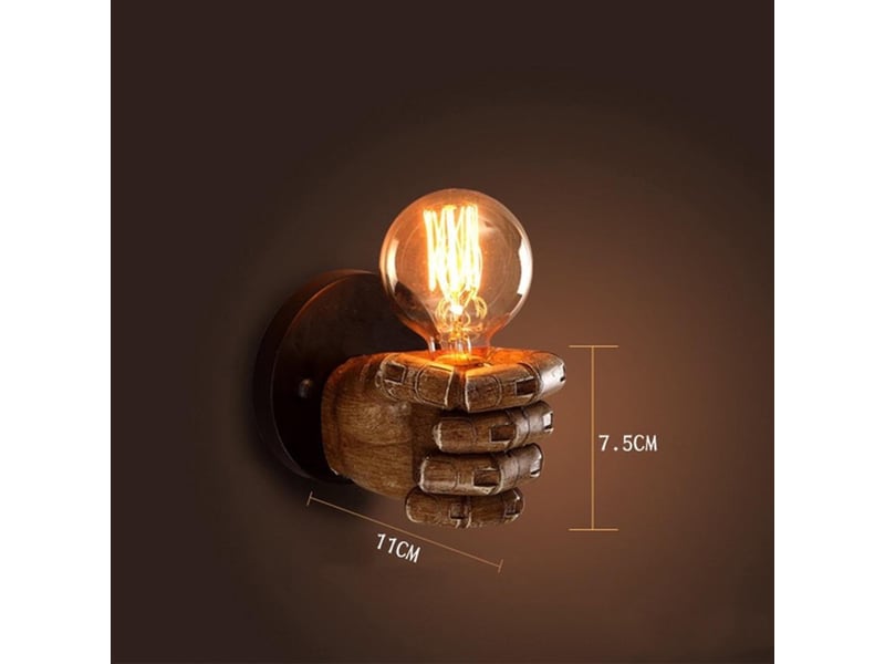  Support de décoration murale en forme de poing, nouveauté, support de lampe décoration artistique pour bar, restaurant, café, main gauche, vert  - Conforama B