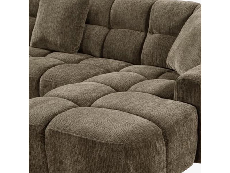  Canapé d'angle en tissu taupe - angle droit  - Conforama E