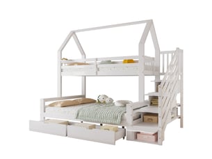 Lit superposé 90x200 cm <strong></strong>  <strong></strong> coloris blanc