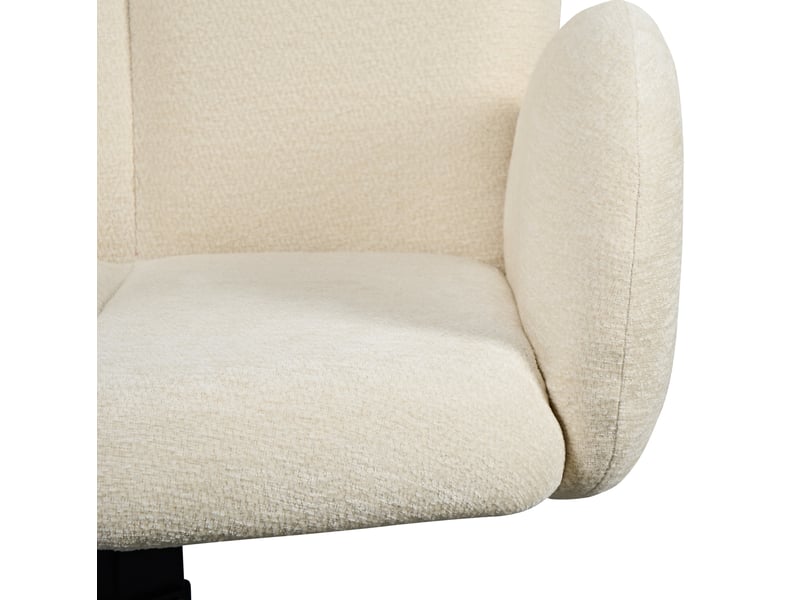  Lot de 2 chaises de salle à manger pivotantes 53,5 x 36 x 86,5 cm blanc crème, chenille et métal  - Conforama D