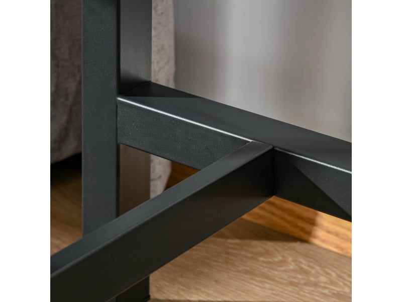 Table de bar avec pieds réglables pour cuisine en contreplaqué et acier 120×40×100 cm blanche effet marbre - Conforama D