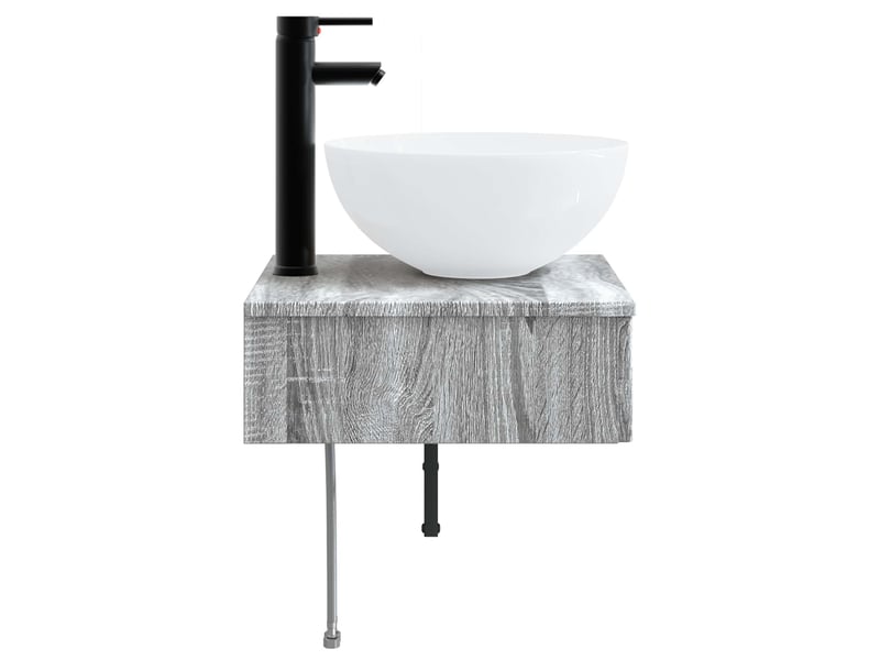  Basin de lavage mural, lavabo sonoma gris 40x41x40.5 cm  - Conforama D