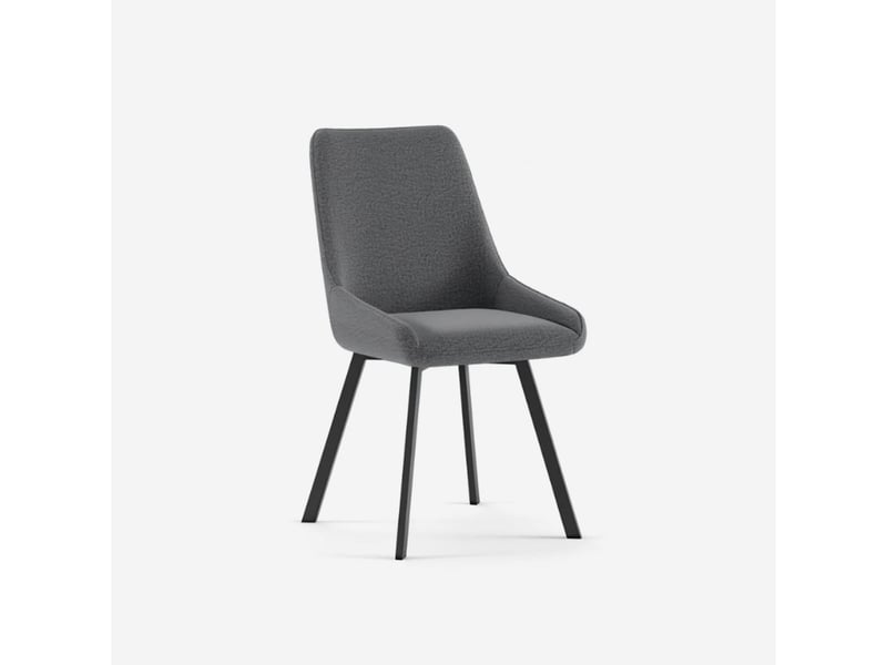  Lot de 4 chaises rembourrées en microfibre avec pieds en métal artemis - gris foncé  - Conforama C