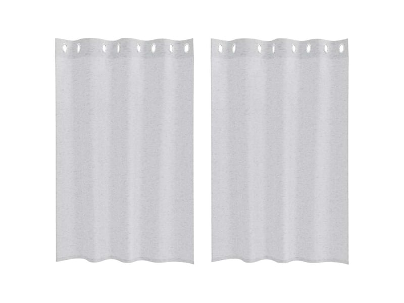  Lot de 2 rideaux en voile, voilage gris clair 140 x 140 cm polyester cf43907  - Conforama A