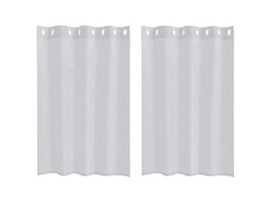 Lot de 2 rideaux en voile, voilage gris clair 140 x 140 cm polyester cf43907