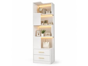Bibliotheque coloris blanc 4 étagère(s) STILVORA - 45 cm x 165 cm