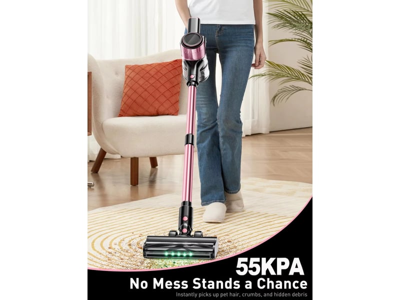  Aspirateur balai sans fil 10 en 1, 500 w et 40 kpa, jusqu’à 45 min d’autonomie, pour sols durs, tapis et animaux  - Conforama B