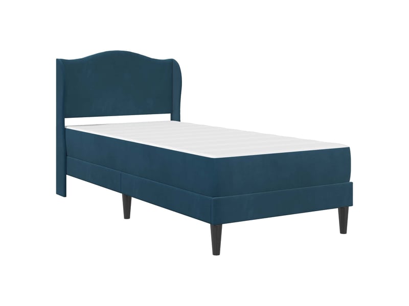 Lit simple- lit adulte - cadre de lit avec tête de lit bleu 100 x 200 cm velours - Conforama B
