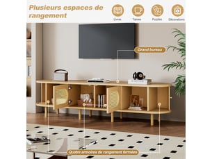 Meuble tv coloris bois clair 180 cm <strong></strong> <strong></strong>