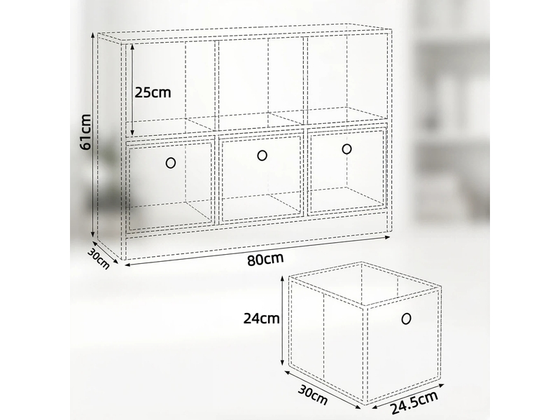 Bibliothèque cube, étagère de rangement sur pied, meuble salon et cuisine polyvalent chêne clair noir - Conforama C