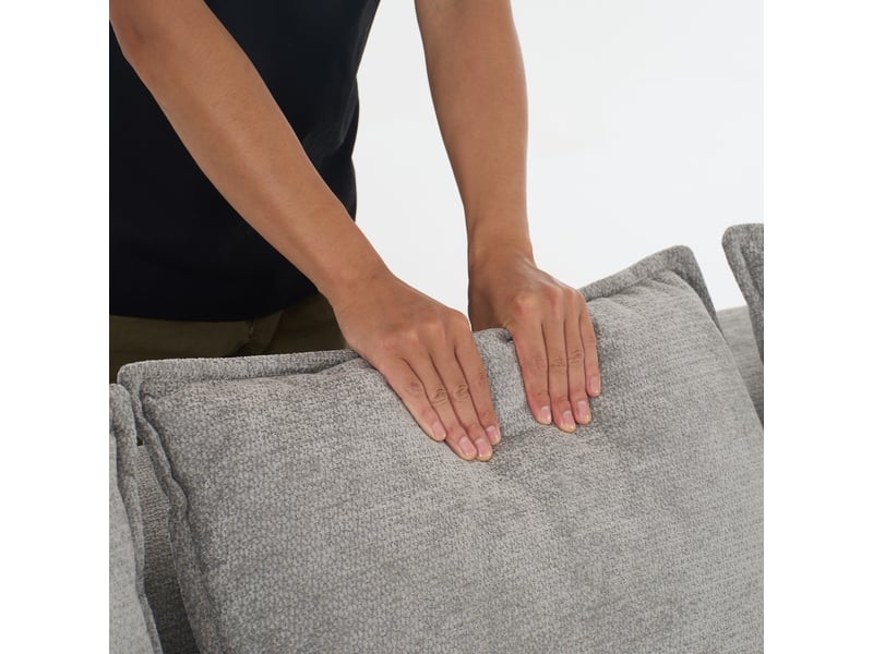 Canapé d'angle méridienne xxl gris chenille 262x144 cm profond sans montage salon moderne - Conforama R