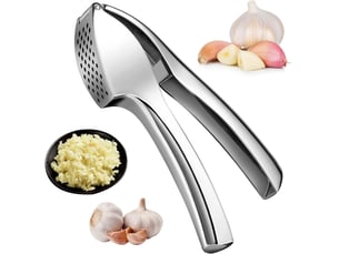 Presse-ail en acier inoxydable de cuisine professionnelle avec poignée, hachoir à gingembre, facile à nettoyer, pour cuisine et maison