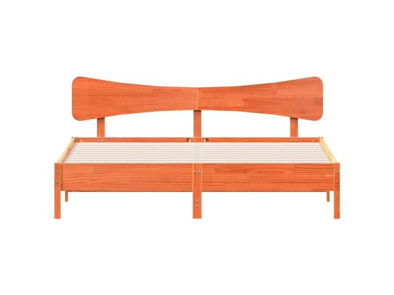 Lit double- lit adulte -  cadre de lit sans matelas  marron 200x200cm bois pin massif  - Conforama C
