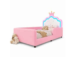 Lit simple 90x190 cm Sol Morn coloris rose