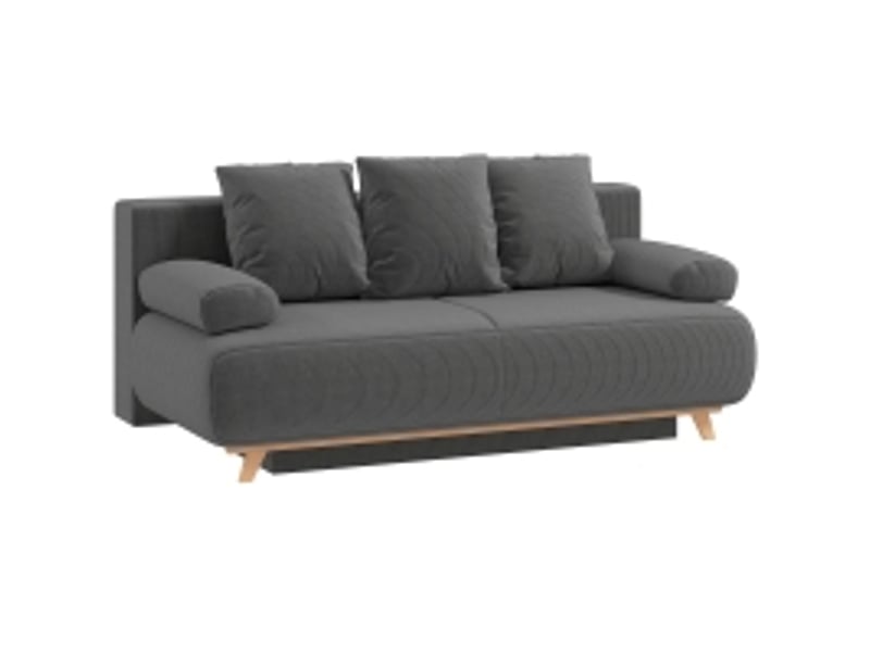  Canapé convertible avec coffre de rangement, banquette clic clac lit 2-3 places pour salon, et revêtement velours côtelé 188x100x84 cm, gris  - Conforama A